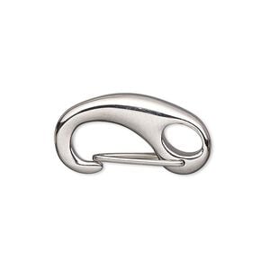 Clasp self-closing lobster claw 1pkg1, 26x13mm / fits 4.5mm cord / stainless steel 1-strand