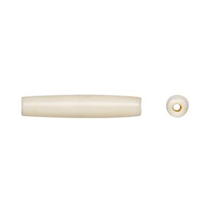 Bead, domestic water buffalo bone (bleached), white, 24x3mm-26x5mm hand-cut hairpipe, Mohs hardness 2-1/2. Sold per pkg of 20.