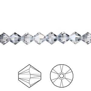 Bead 24pk crystal blue shade, Crystal Passions&reg; 6mm bicone 5328