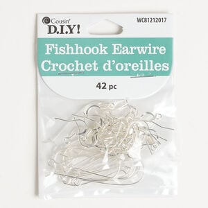 Ear wire assortment 1pkg42, 16mm fishhook / 4mm coil / 34mm kidney / open loop, 21 gauge silver-finished steel 21 pair