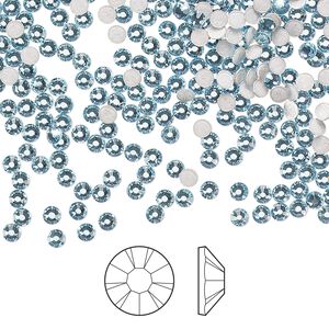 Flat back 1440pk aquamarine foil back, Preciosa MAXIMA Czech crystal hotfix rhinestone 2.3-2.5mm chaton rose round SS8