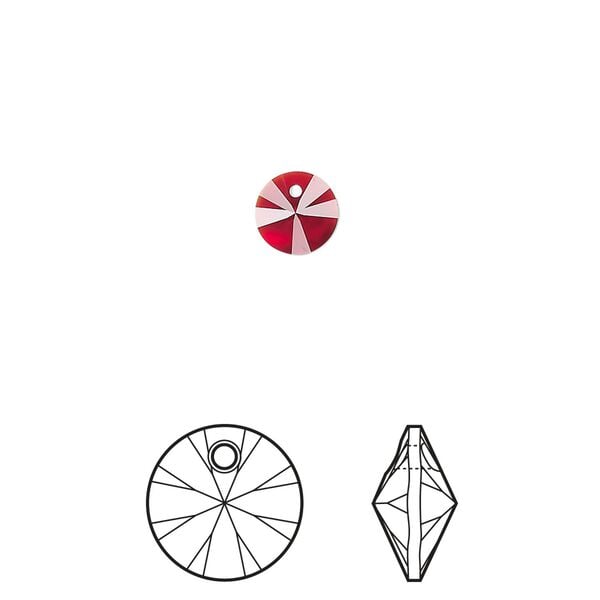 Drop 720pk Siam, Swarovski&reg; 6mm pendant mini disk 6428 image number 0