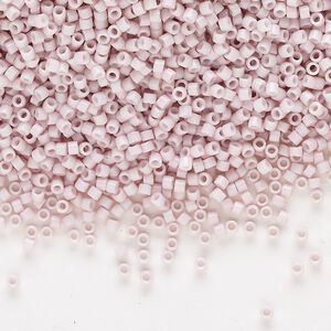Seed bead, Delica&reg;, glass, pkg/50g, #11 round, opaque glass enamel pale rose (DB-1494-1).