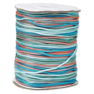 Cord, Satinique&trade;, satin, southwest, 1.5mm small. Sold per 400-foot spool.
