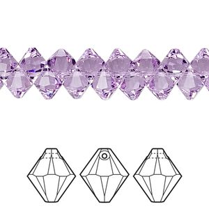 Drop 12pk violet, Crystal Passions&reg; 6mm pendant bicone 6328