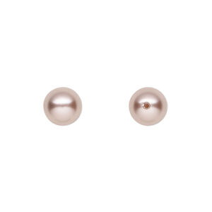 Pearl 1pkg50 vintage rose, Crystal Passions&reg; 8mm half-drilled round 5818
