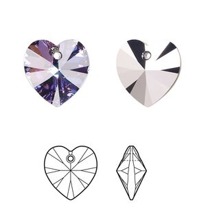 Drop 24pk crystal vitrail light, Crystal Passions&reg; 14mm pendant heart 6228