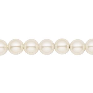 Hemalyke&trade; 1pkg1, pearlescent beige, round bead 15.5-16 inch 8mm