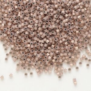 Seed bead, Delica&reg;, glass, pkg/250g, #11 round, translucent copper-lined opal (DB-0191).