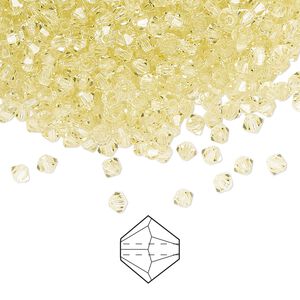 Bead 48pk jonquil, Preciosa Czech crystal 3mm bicone