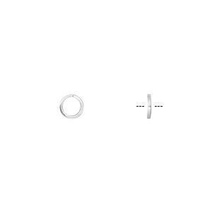 Jump ring 1pkg50 sterling silver, 5mm round / square wire, 22 gauge / 3.8mm inside diameter