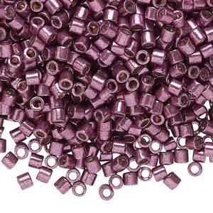 Seed bead, Delica&reg; 1pkg250g glass, #8 round, Duracoat&reg; opaque galvanized eggplant / outside dyed (DBL-1850)