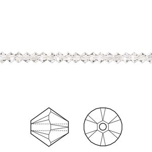 Bead 48pk crystal silver shade, Crystal Passions&reg; 3mm bicone 5328