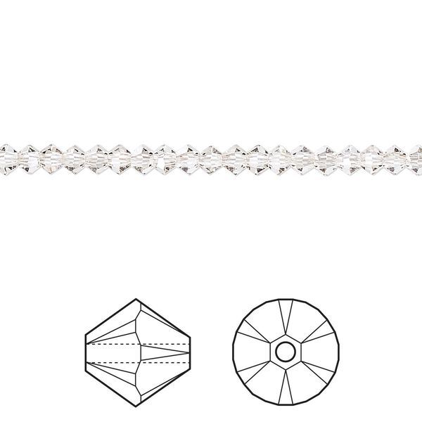 Bead 48pk crystal silver shade, Crystal Passions&reg; 3mm bicone 5328 image number 0