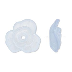 Component, acrylic, frosted light blue, 21x8mm flower. Sold per pkg of 50.