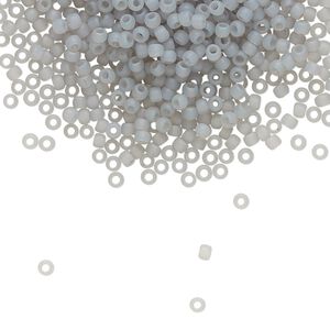 Seed bead, TOHO BEADS&reg;, glass, pkg/50g, #11 round, translucent ceylon frosted smoke (TR-11-150F).