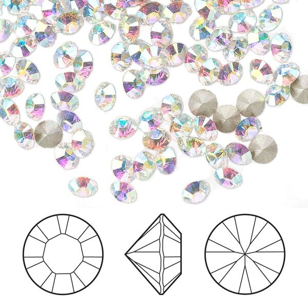 Chaton 1440pk crystal AB foil back, Swarovski&reg; 4-4.1mm PP32 round 1028 image number 0