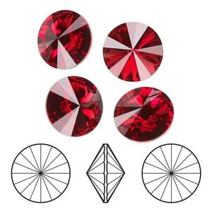 Chaton 48pk scarlet foil back, Crystal Passions&reg; 10.54-10.91mm rivoli SS47 1122