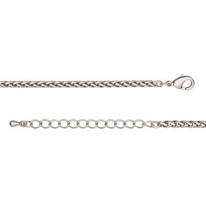 Chain 1pkg1 silver-plated ponytail, 3.2mm / lobster claw clasp, antique brass 24 inch