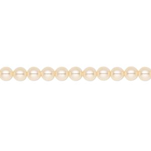 Pearl 100pk light gold, Crystal Passions&reg; 4mm round 5810