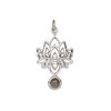 Drop 1pkg1, antiqued sterling silver and labradorite (natural), 22.5x14.5mm lotus image number 1