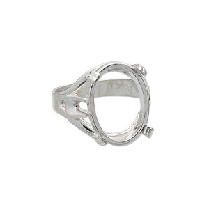Ring, sterling silver, 18x13mm 4-prong oval setting, size 6. Sold individually.