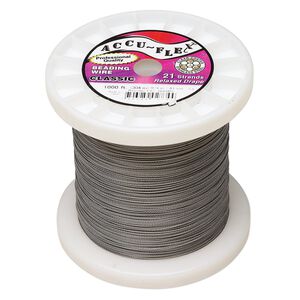 Beading wire, Accu-Flex&reg;, nylon and stainless steel, clear, 21 strand, 0.024-inch diameter. Sold per 1,000-foot spool.