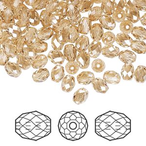 Bead 360pk crystal golden shadow, Swarovski&reg; 5x4mm olive briolette 5044