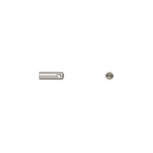 Cord end glue-in 1pkg10 stainless steel, 7x2mm / 1.5mm inside diameter