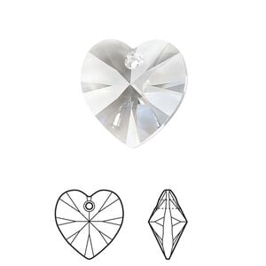 Drop 2pk crystal, Crystal Passions&reg; 18mm pendant heart 6228