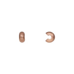 Crimp cover, antique copper-plated brass, 5mm smooth round. Sold per pkg of 100.