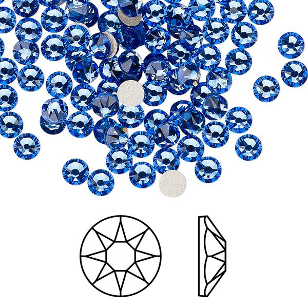 Flat back 1440pk sapphire foil back, Swarovski&reg; 3.8-4mm rose round SS16 2088 image number 0