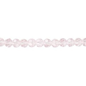 Bead 1pk 32 facets transparent pink, Celestial Crystal&reg; 4mm round 15.5-16 inch