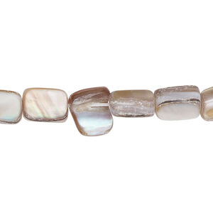 Mother-of-pearl shell 1pkg1, triangle tube bead 15 inch light purple / grey / beige 7x6mm-10x9mm