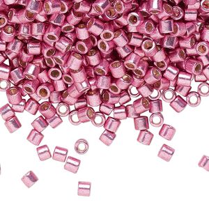 Seed bead, Delica&reg; 1pkg50g glass, #8 round, Duracoat&reg; opaque galvanized hot pink / outside dyed (DBL-1840)