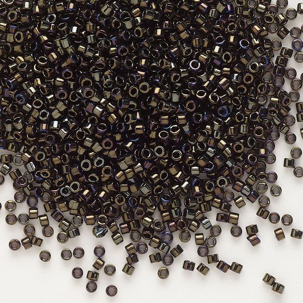 Seed bead, Delica&reg;, glass, pkg/250g, #11 round, opaque metallic iris brown (DB-0007). image number 0