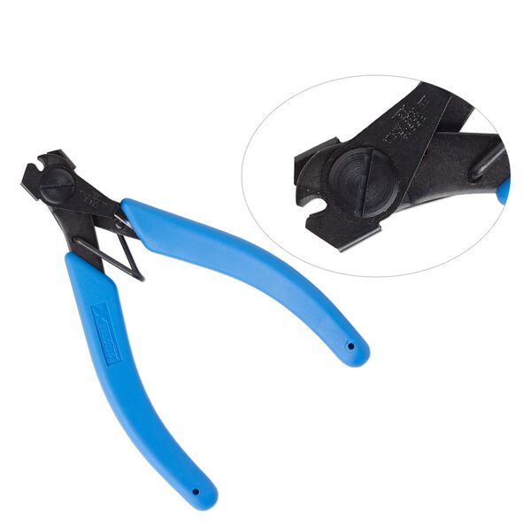 Wire cutter, Xuron&reg;, #2193F, steel and rubber, black and blue, 5-1/4 inches with self-adjusting clamps. Sold individually. image number 0