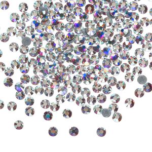 Flat back, Dance With Me&trade; crystal hotfix rhinestone, crystal AB, foil back, 2.7-2.9mm rose, SS10. Sold per pkg of 144 (1 gross).