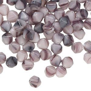 Bead, Czech pressed, glass, translucent multi-purple, 6mm bicone. Sold per 1-ounce pkg, approximately 140 beads.