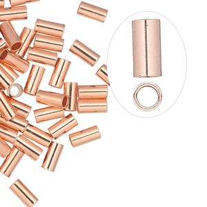 Crimp 1pkg100 copper, 6x3mm seamless tube / 2.2mm inside diameter