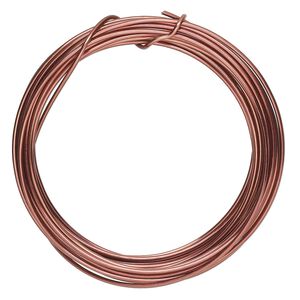 Wire, ParaWire&trade;, antiqued copper, round, 16 gauge. Sold per 15-foot section.