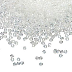 Seed bead, TOHO BEADS&reg;, glass, pkg/7.5g, #11 round, translucent rainbow crystal clear (TR-11-161).