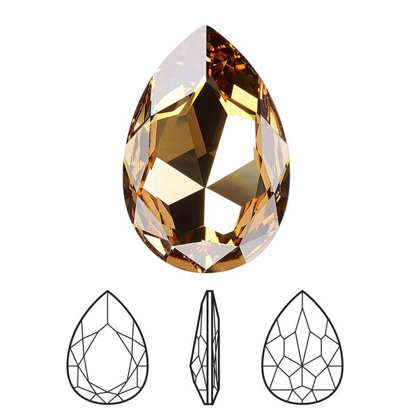 Fancy stone 24pk light Colorado topaz foil back, Swarovski&reg; 30x20mm pear 4327 image number 0