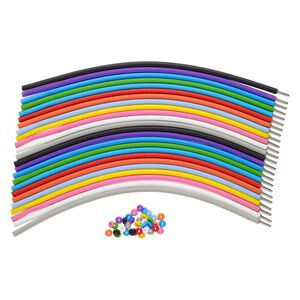 Bracelet cord 1pkg24 silicone and stainless steel, assorted colors, 4mm round, 7-1/2 inches with pop-style clasp.