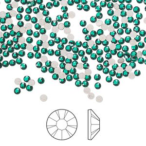 Flat back 1440pk emerald foil back, Preciosa MAXIMA Czech crystal hotfix rhinestone 1.9-2.1mm chaton rose round SS6