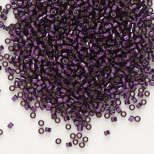 Seed bead, Delica&reg; 1pkg7.5g glass, #11 round, transparent silver-lined wine / outside dyed (DB-0611)