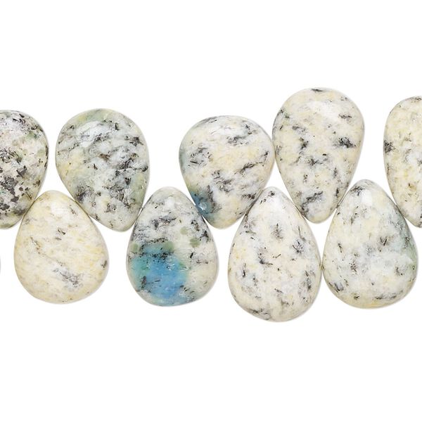 K2 "jasper" 1pkg1, hand-cut top-drilled puffed teardrop bead natural 8 inch 12x8mm-16x11mm image number 0
