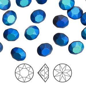 Chaton 4pk jet pastel, Crystal Passions&reg; 8.16-8.41mm round SS39 1088
