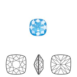 Fancy stone 2pk crystal electric blue ignite LacquerPRO, Crystal Passions&reg; 10mm cushion 4470