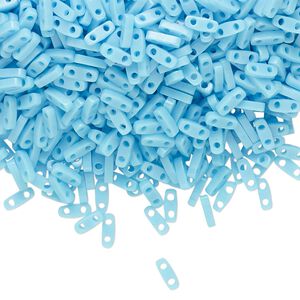 Seed bead, TILA&reg;, glass, pkg/5g, 5x1.2mm quarter tila rectangle, opaque robin's egg blue, (QTL-413).